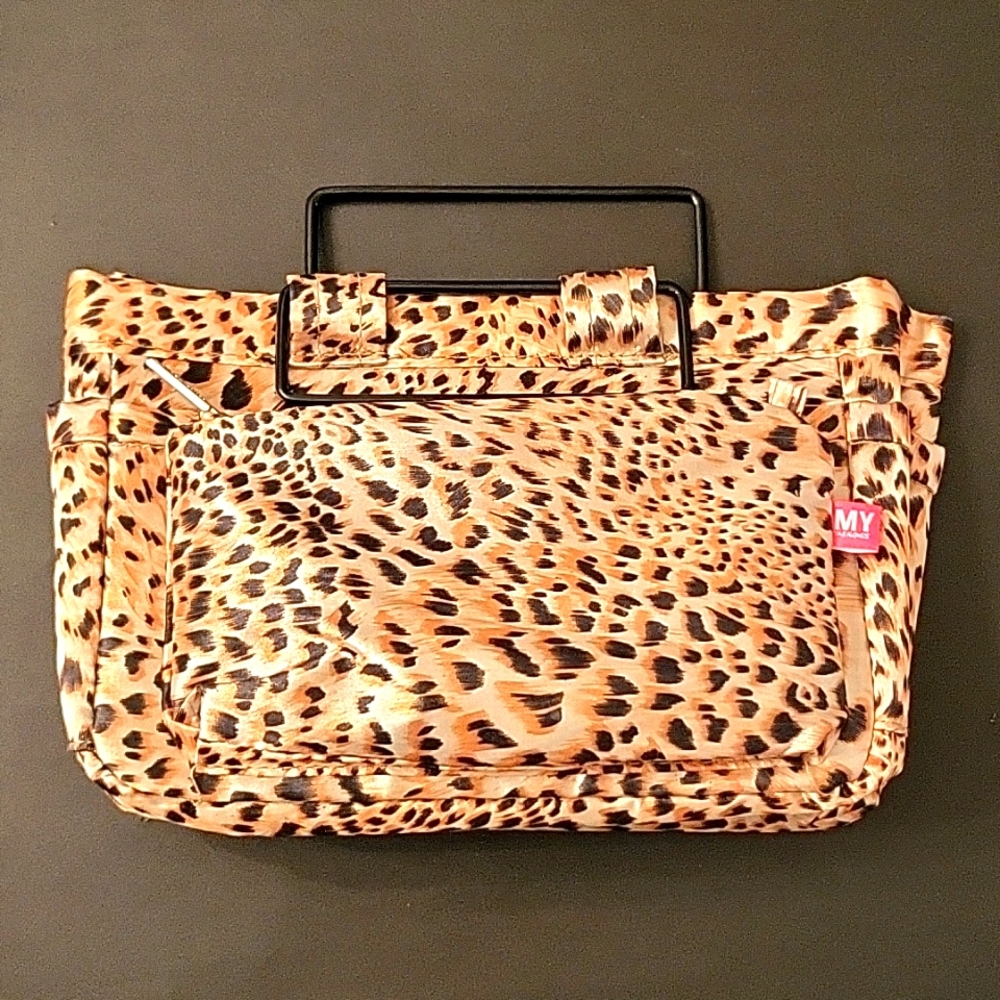NEW Leopard Satin Purse Organizer/Insert! 13 Pockets!
